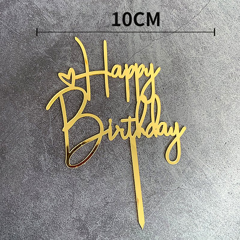 Cake Decorating Supplies Creative Black Gold Pink Acrylic Cake Topper For Birthday Celebration