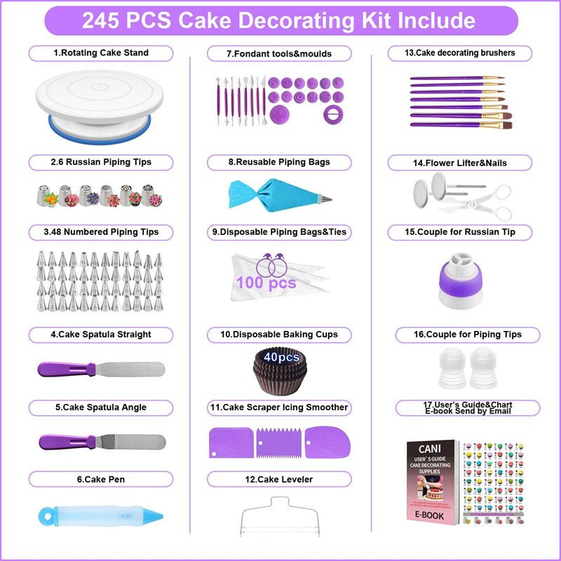 disposable pastry bag icing piping spatula baking tools set cake accessories decorations supplies
