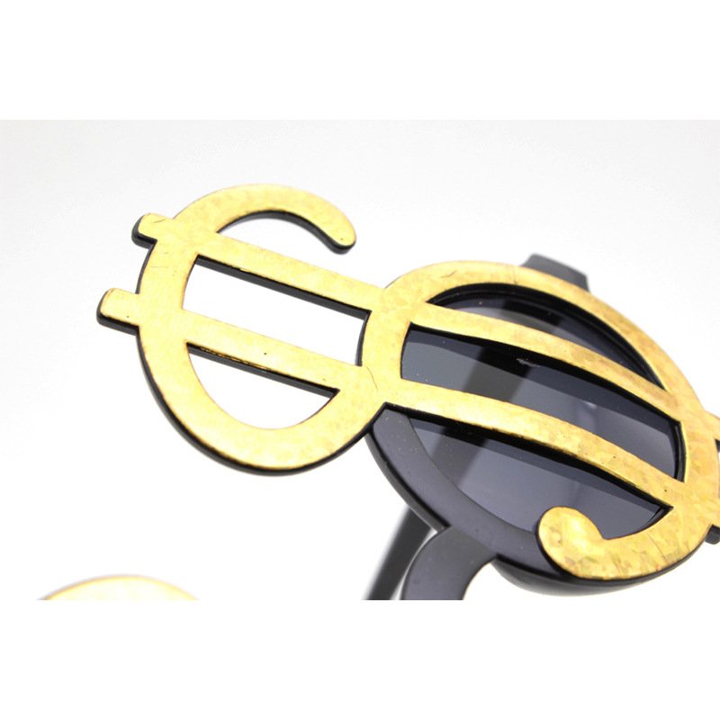 Wholesale Gold Dollar Sign Sunglasses Funny Photo Glasses Birthday Cake Decoration Props Party Happy Birthday Dollar glasses