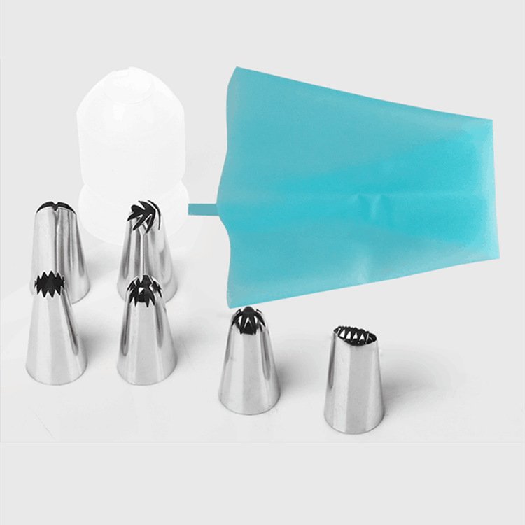 Kitchen Accessories 6 pcs Stainless Steel cake decorations supplies piping tips icing piping Pastry nozzles set With Pastry Bag