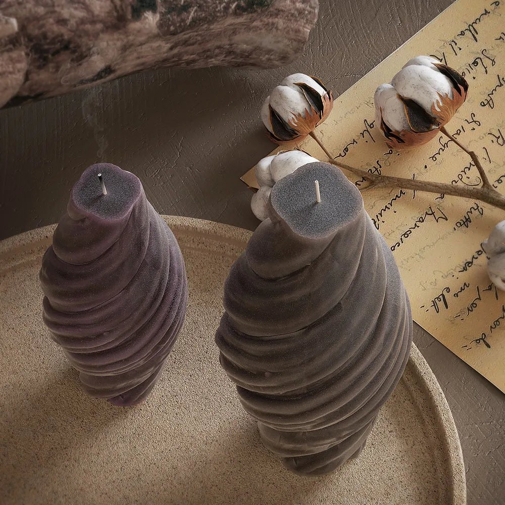 Geometry Spiral Cylinder Candle Making Set Mold for Candles Line Circular Column Plaster Home Art Decor Molde De Vel Candle Mold
