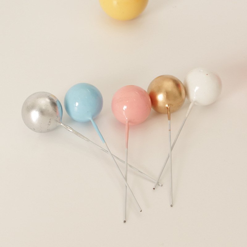 Happy Birthday Cake Topper Colorful Metal Ball Happy Birthday Cake Topper