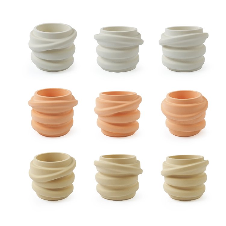 YS DIY Twisted Round Candle Jar Silicone Mold Irregular Storage Box Plaster Craft Mould Handmade Concrete Cement Flowerpot Tools