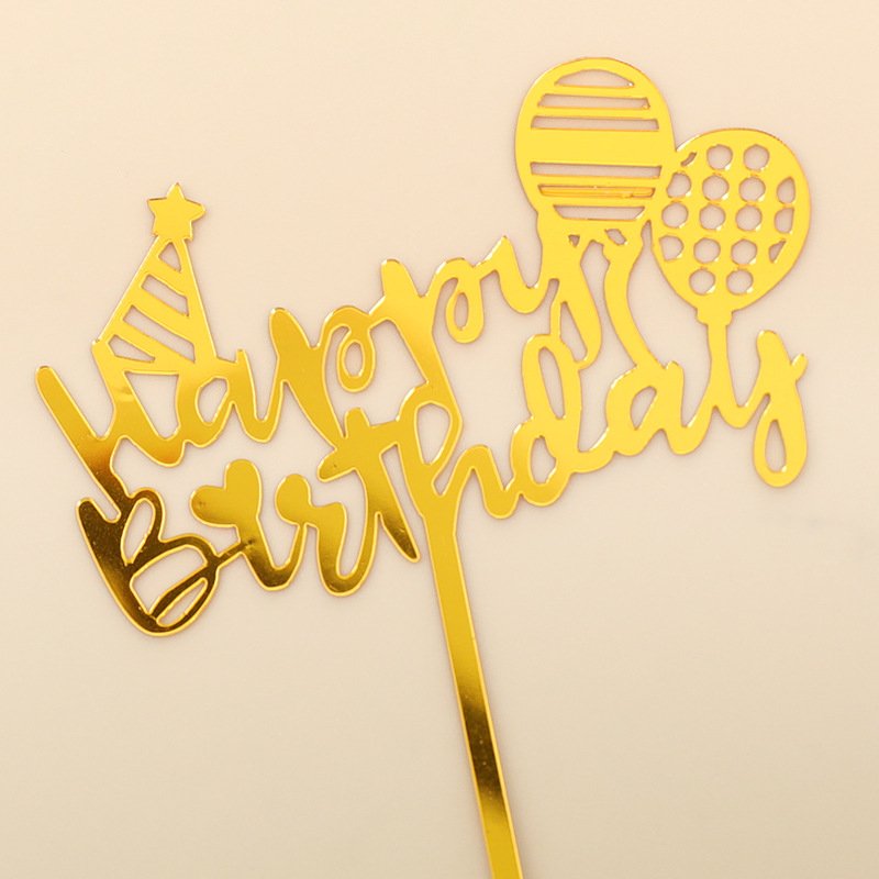 Wholesale Happy Birthday Cake 10 Pcs Topper Acrylic Birthday Party Cake Decorations