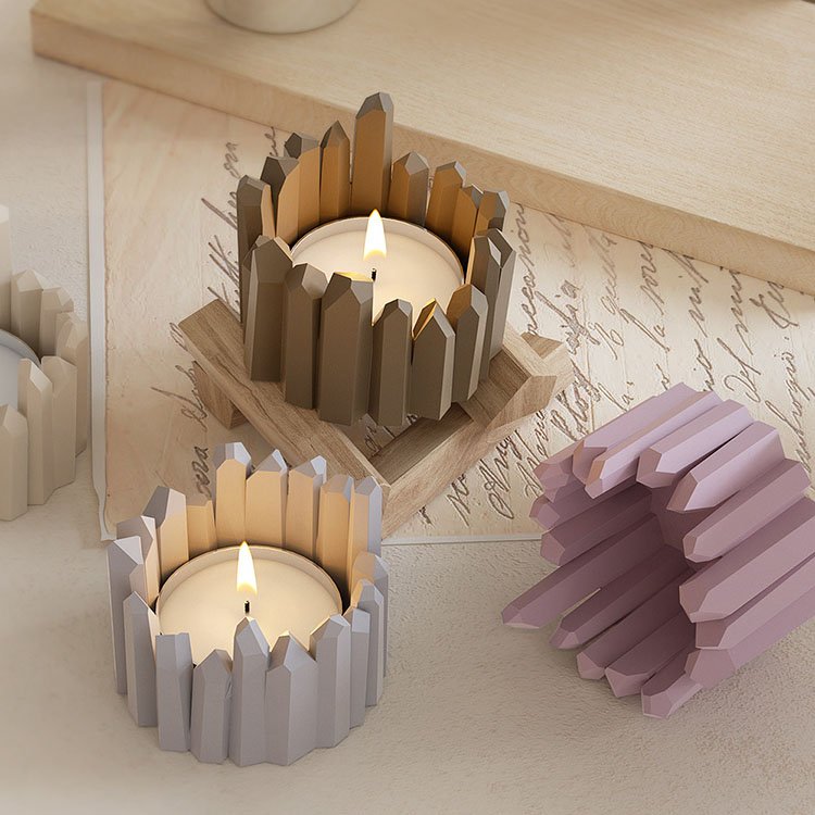 Crystal Cluster Storage Box Silicone Mold Aromatherapy Gypsum Candle Holder Candle Cup Ornament Silicone Mold Home Decoration