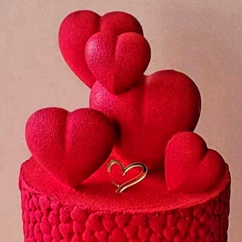 New Love Heart Acrylic Cake Toppers Birthday Valentine's Day Cake Decorating Supplies Acrylic Cupcake Toppers Baking Decorations
