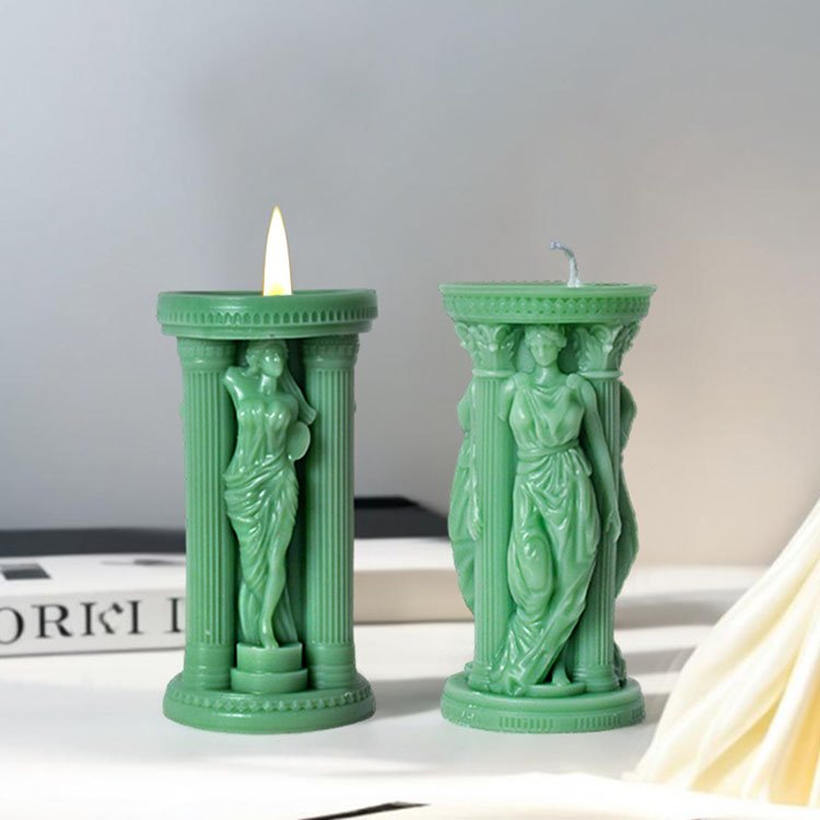 Athena Goddess Statue Silicone Candle Molds European Retro Gypsum Decorations Casting Mould DIY Soy Aromatherapy Candle Making