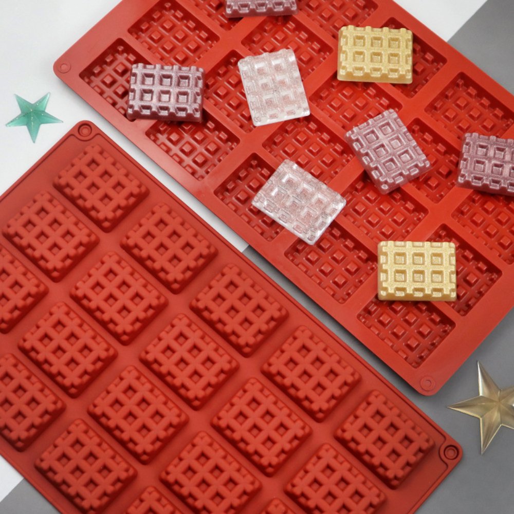 Eco-Friendly 20-Hole Chocolate Ice Grid Silicone Mold Geometry Home Baking Tools for Mousse Cake & DIY Soap for gifting