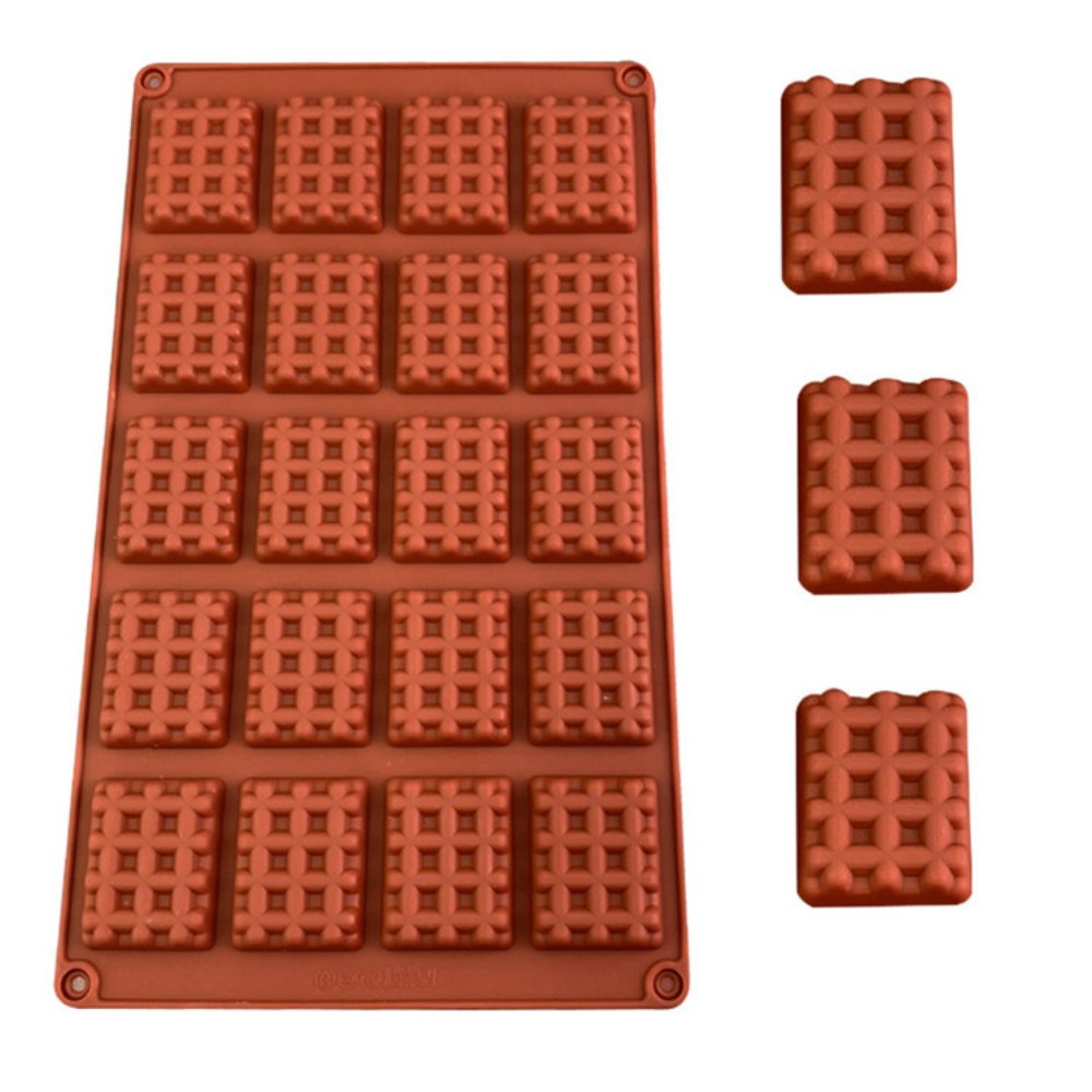 Eco-Friendly 20-Hole Chocolate Ice Grid Silicone Mold Geometry Home Baking Tools for Mousse Cake & DIY Soap for gifting