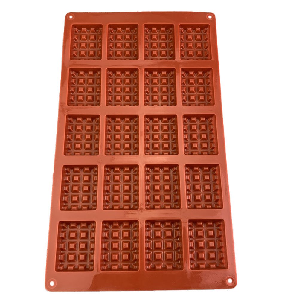 Eco-Friendly 20-Hole Chocolate Ice Grid Silicone Mold Geometry Home Baking Tools for Mousse Cake & DIY Soap for gifting