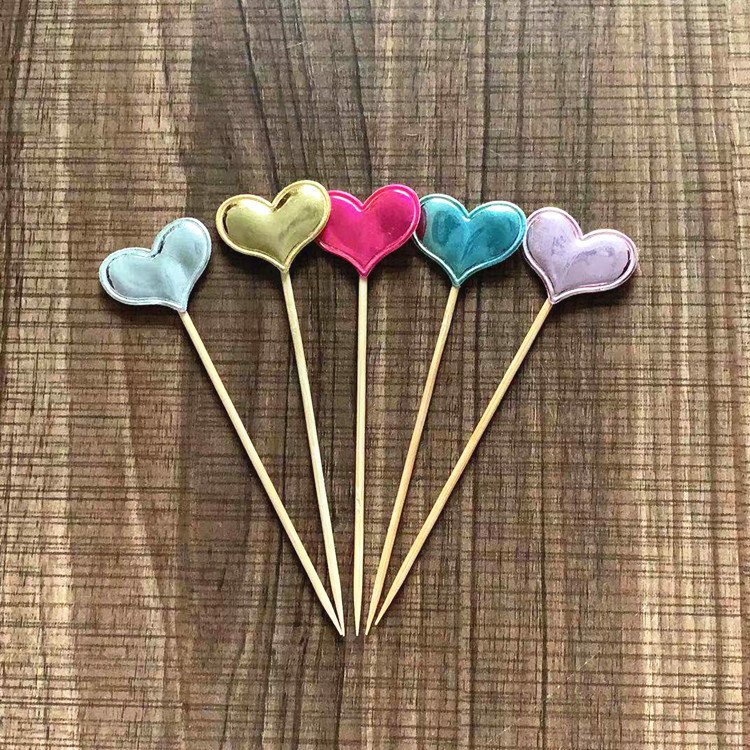 5 Pieces Mirror High-gloss PU Leather Five-pointed Star Love Crown Mickey Cake Topper Happy Birthday For Wedding Cake Decoration