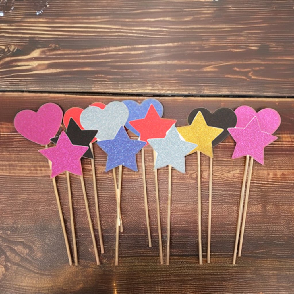 Love Star Birthday Cake Toppers Paper Baking Plug-In for Cake Decorating Supplies