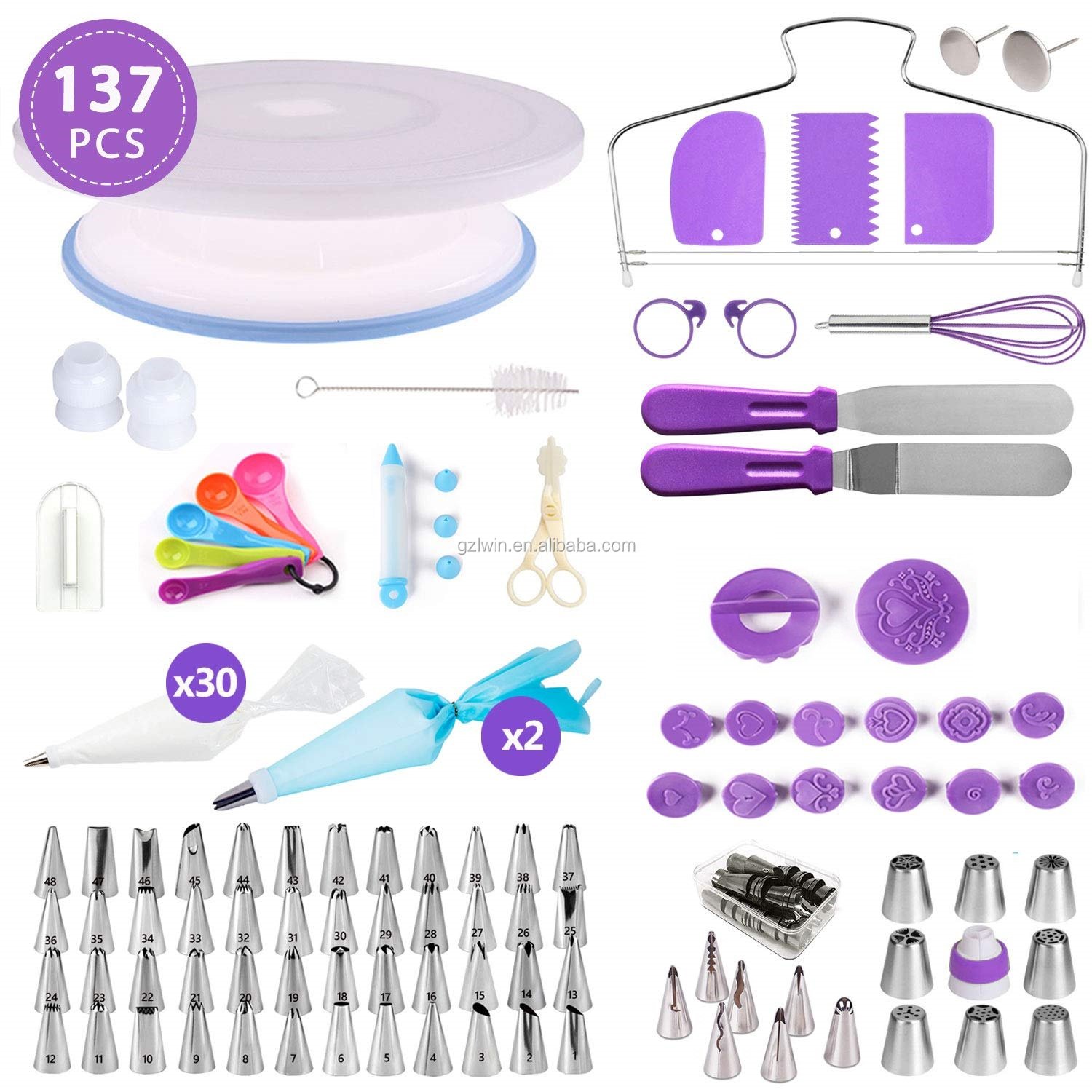 Factory wholesale 137pcs cake decorating supplies tool kit cake baking decorating accessories tools