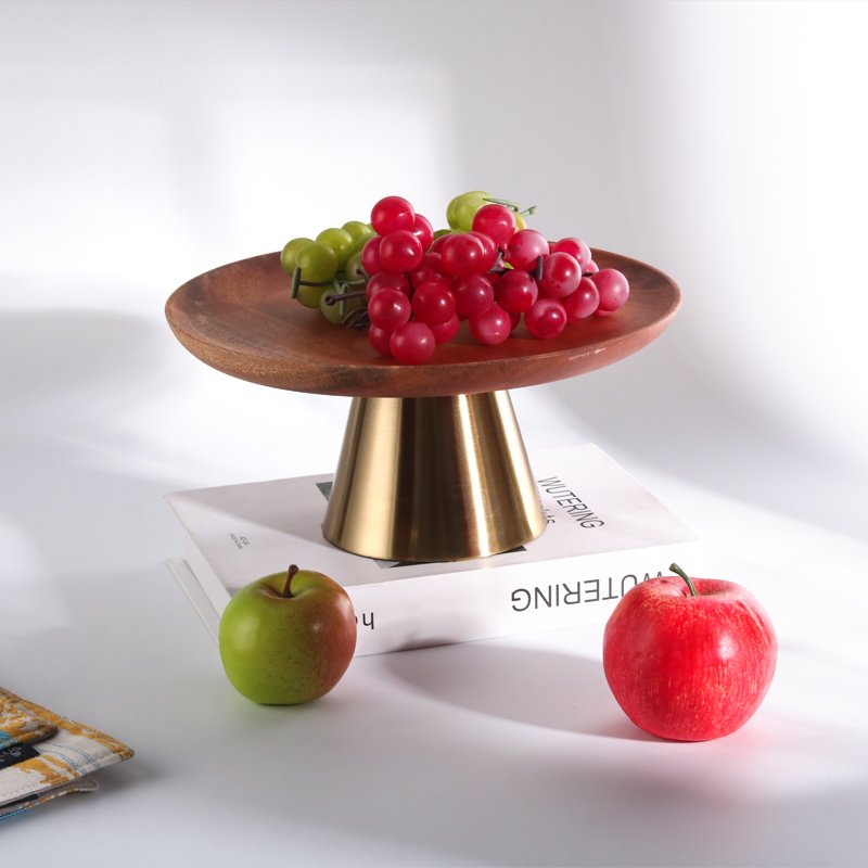 2024 New Arrival Solid Wood Light Luxury Fruit Snacks Treat Plate for Home Decor Office Desktop Decoration Fruit Plate