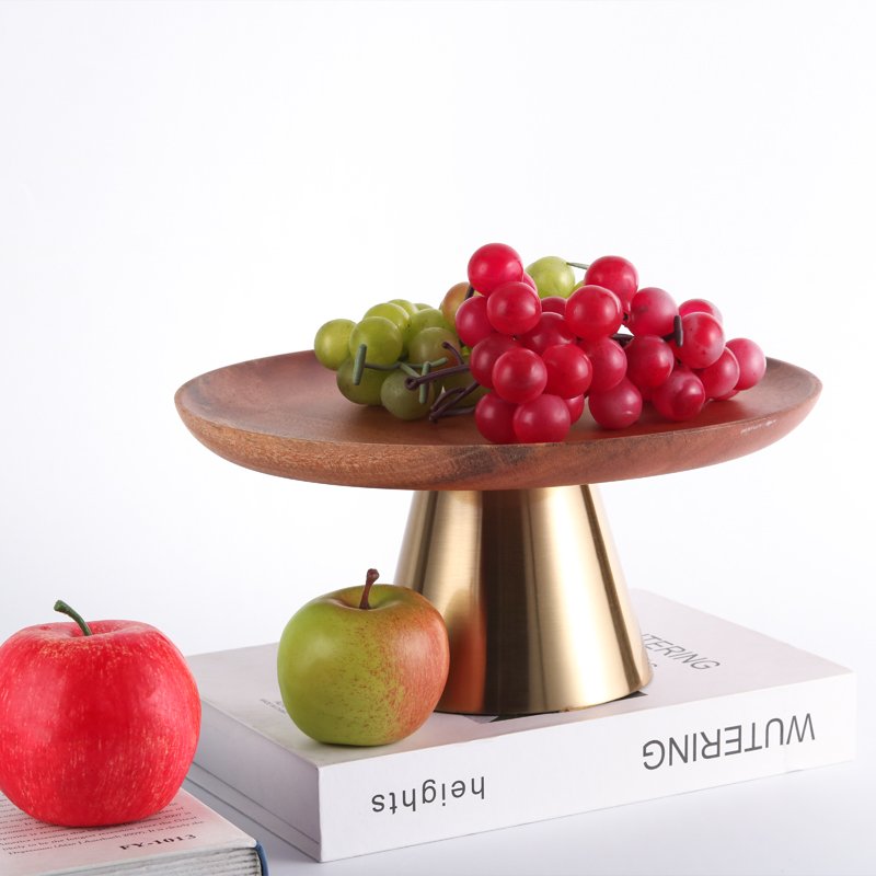 2024 New Arrival Solid Wood Light Luxury Fruit Snacks Treat Plate for Home Decor Office Desktop Decoration Fruit Plate