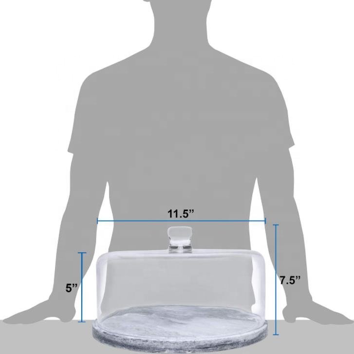 Marble Cake Stand with Glass Cover Dome wedding decorating tools supplies