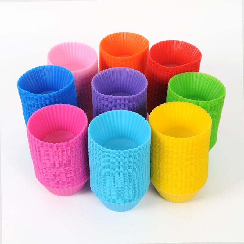 Factory Supplies Round Shaped Silicone Cake Mold Kitchen Muffin Cupcake Baking Molds