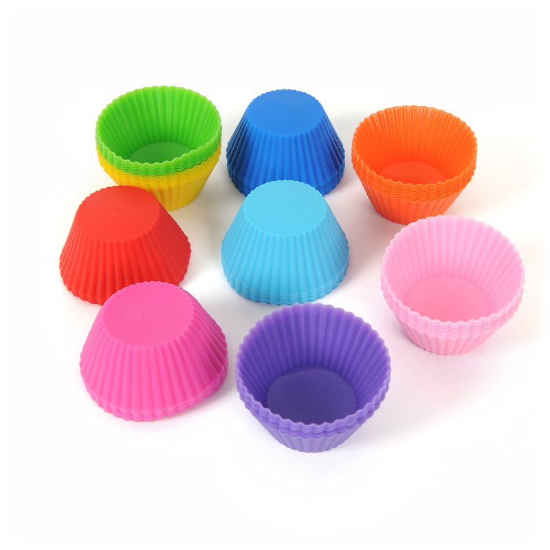 Factory Supplies Round Shaped Silicone Cake Mold Kitchen Muffin Cupcake Baking Molds