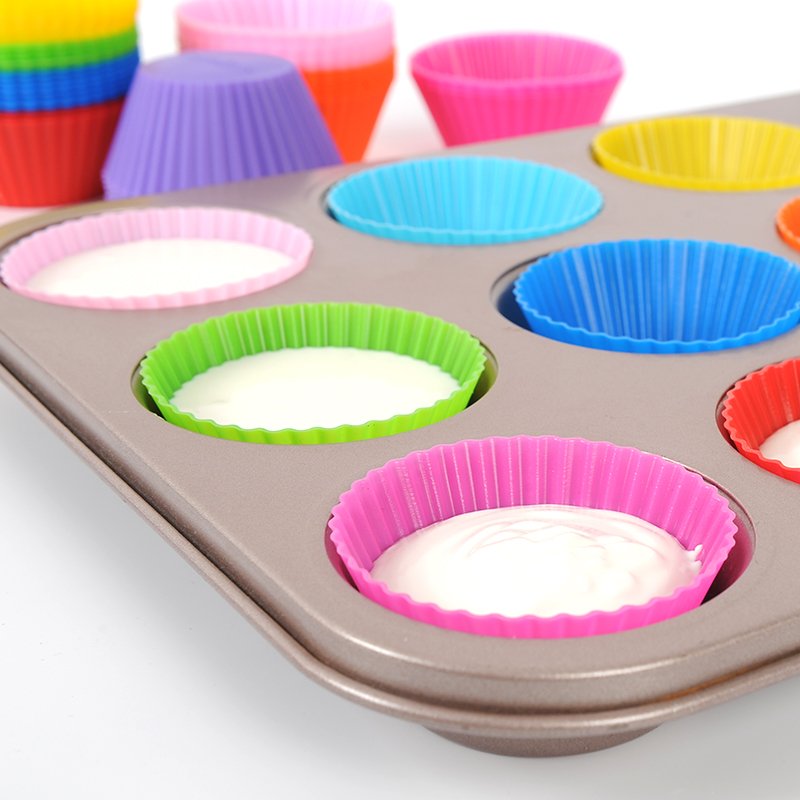 Factory Supplies Round Shaped Silicone Cake Mold Kitchen Muffin Cupcake Baking Molds