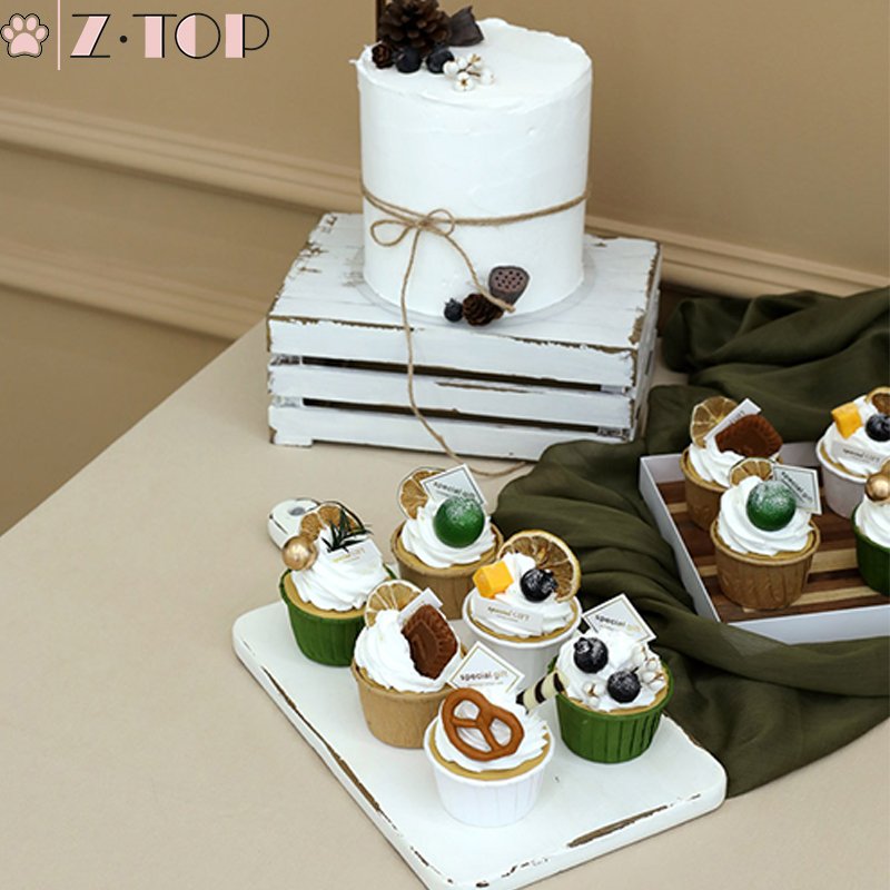 wholesale modern party and event supplies artificial fruits cupcake fake birthday cake mock up for wedding decoration