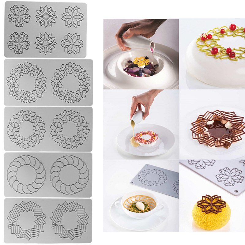 Early Riser Cake Decoration Mould Lace Silicone Mat Multi Shapes Baking Fondant Mold