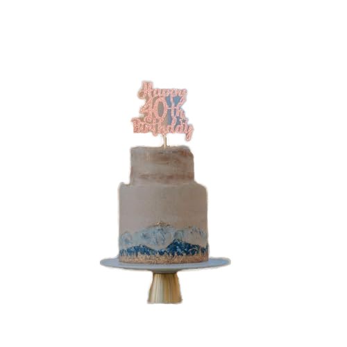 Happy Birthday Party Decorations with Rose Gold Glitter Happy 10th Birthday Cake Topper for Kids Birthday Party Supply Set