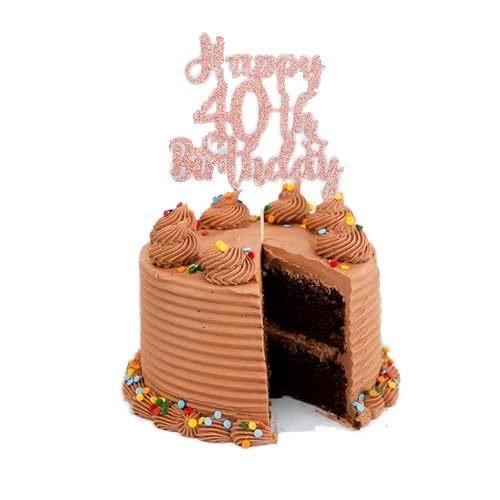 Happy Birthday Party Decorations with Rose Gold Glitter Happy 10th Birthday Cake Topper for Kids Birthday Party Supply Set
