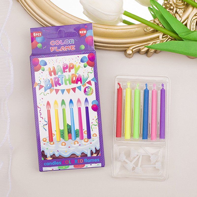 New design Colored Flame Birthday Candles Cake Accessories Amazing Happy Birthday Party Candles Eco-friendly No-toxic Candles