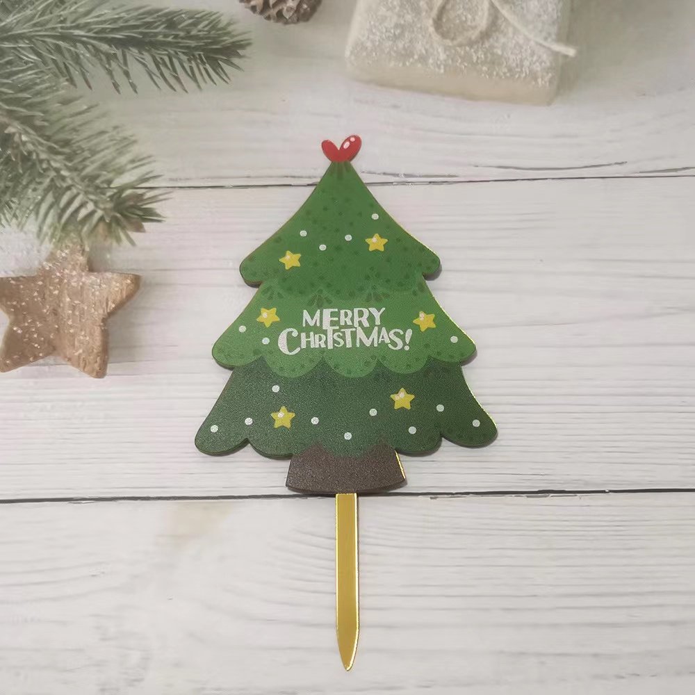 Colorful Acrylic Merry Christmas Cake Topper Decorations Christmas Cake Toppers for Party Supplies