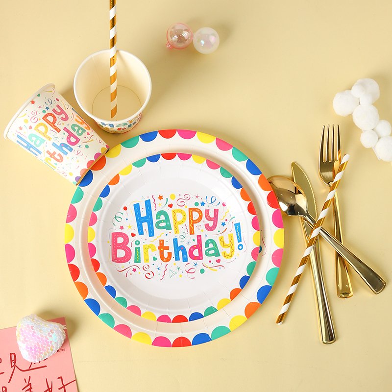 Party Tableware Table Decorations Wholesale Dinnerware Plates Cups Cutlery Napkins Set Disposable Party Supplies Kits