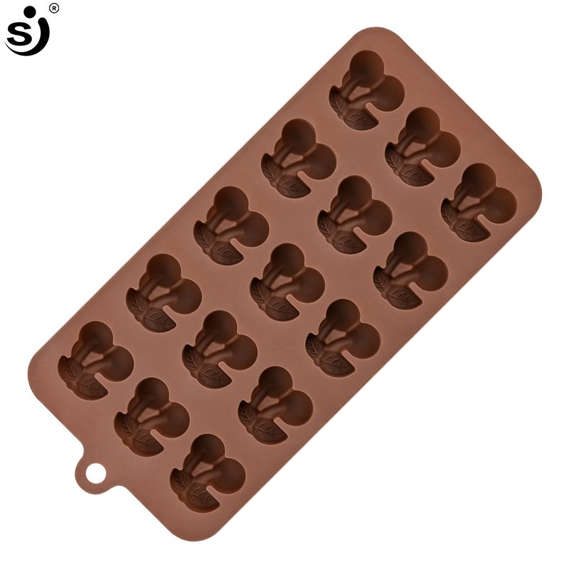 New Fruit Cherry Shape Chocolate Mold Non Stick Silicone Chocolate Mold for Cake Decoration Supplies