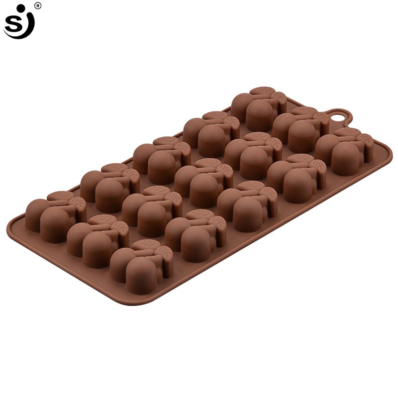 New Fruit Cherry Shape Chocolate Mold Non Stick Silicone Chocolate Mold for Cake Decoration Supplies