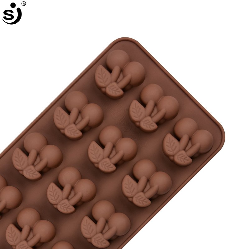 New Fruit Cherry Shape Chocolate Mold Non Stick Silicone Chocolate Mold for Cake Decoration Supplies