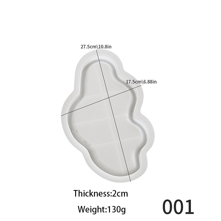 YS Large Irregular Tray Ornament Silicone Mold DIY Cement Plaster Dish Plate Resin Mold Jewelry Storage Desktop Decoration