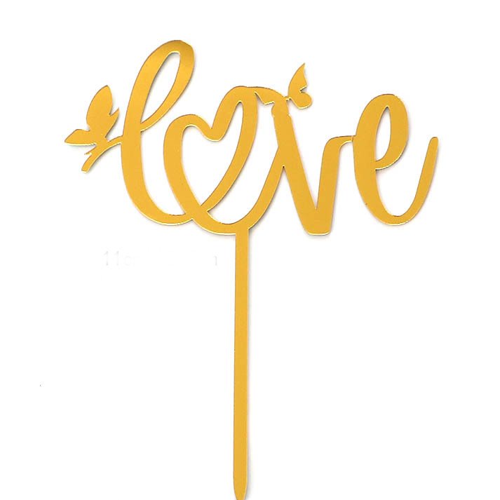 Custom Many Style butterfly Cake Topper Gold Geometry Round Letter Acrylic Cake Topper Decoration Happy Birthday Cake Topper