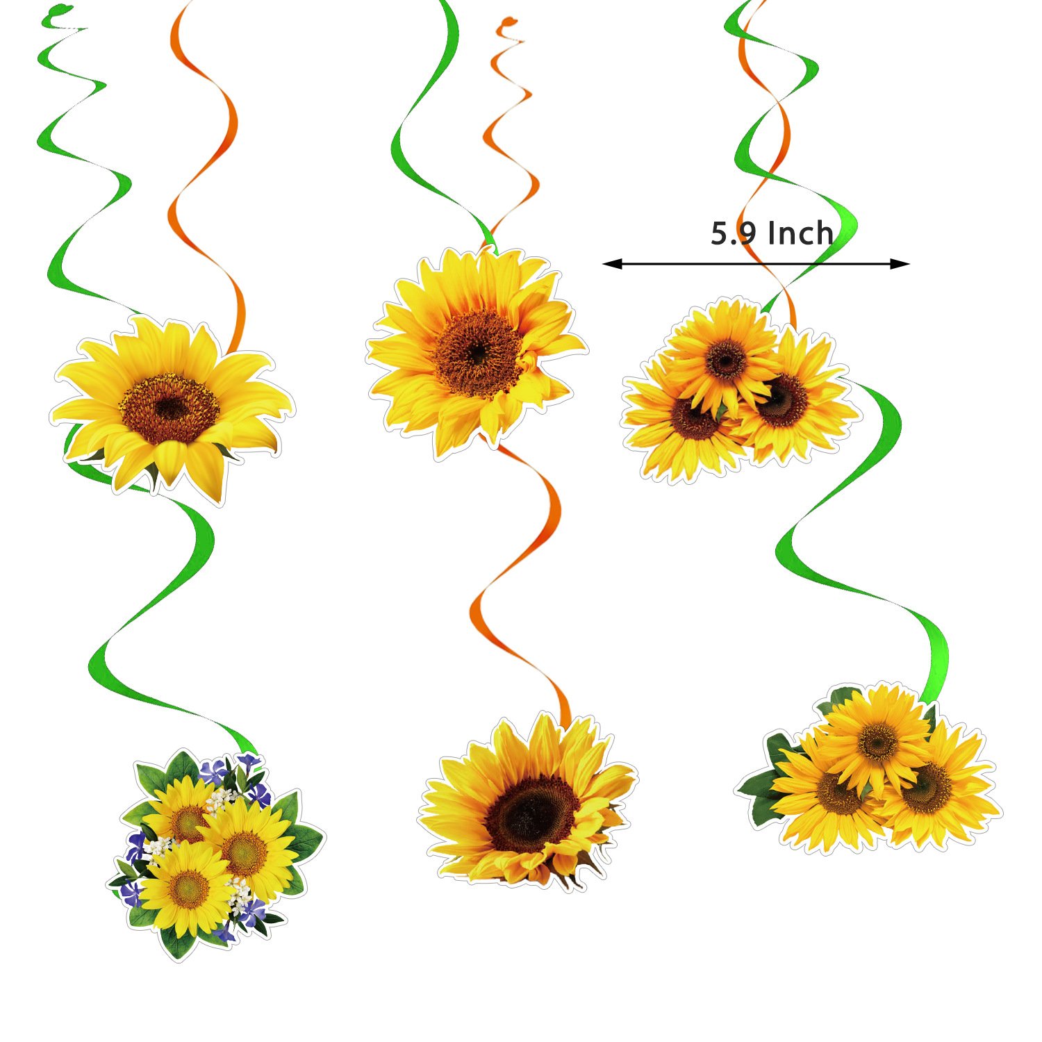 Sunflower Theme Party Balloon Set Banner Cake Topper Size Plate Spiral Swing Latex Balloon Decoration Photo Props