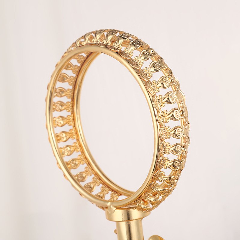 Wedding Muslim Decoration Ramadan Religious Supply 2 Tier Golden Candy Glass Dish Tray