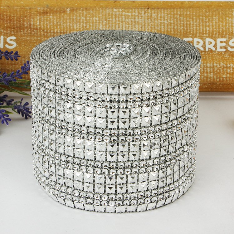 10 yards Gold Mesh Diamond Rhinestone Roll Ribbon Bling Bling Wrap Bulk Wedding Cakes Party Supplies DIY cake Decorations