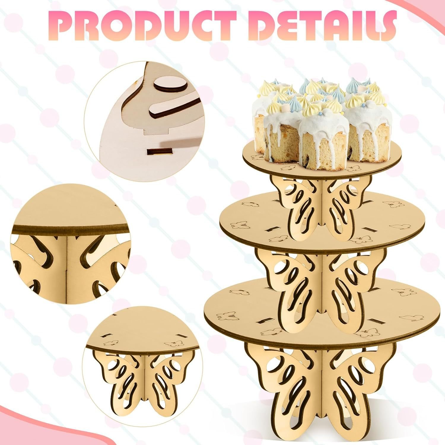 Butterfly Wood Cake Stand Wooden Cake Stand Butterfly Decorations Rack For Cake
