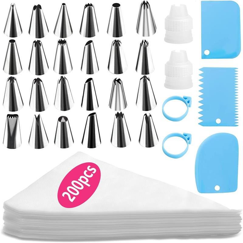 Hot Sale 125Pcs/set Stainless Steel Cake Decorating Supplies Cake Stand Turntable Piping Bag Tips Spatula Set Baking Tools Kit