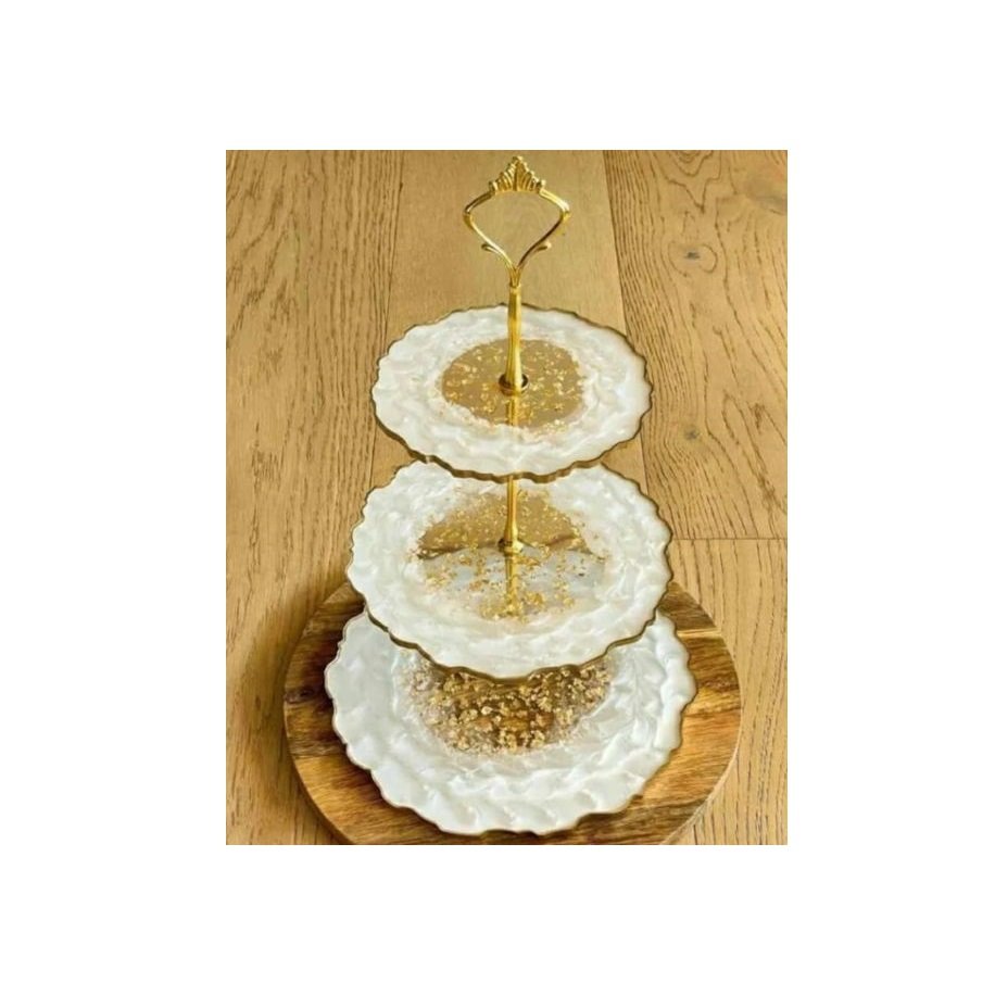 Luxury Modern Three-Tier Cake Stands with Plate Ins Style for Wedding Home Use Available at Bulk Price India Food Businesses