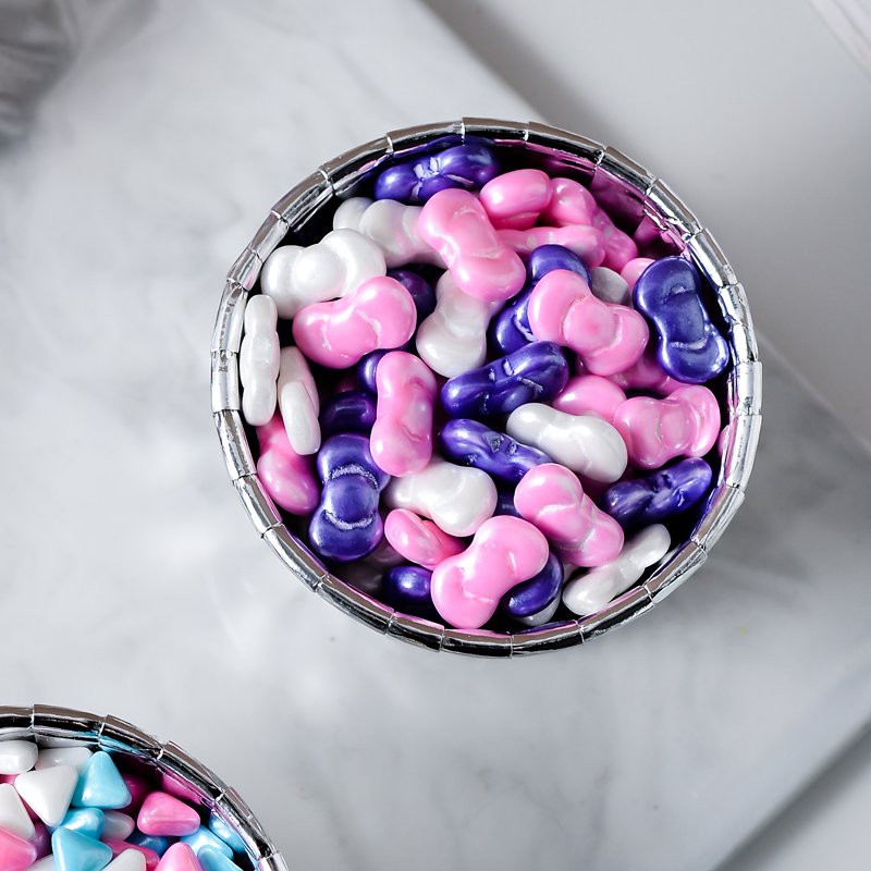 Pressed candy pearlizd horn shape triangle and square shape OEM accepted dragee edible sprinkles candy for cake decoration