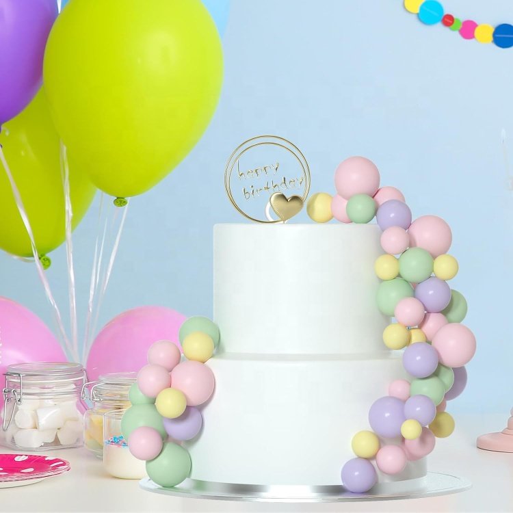 Colorful Mini Balloons Foam Balls Cake Picks Cake Topper Balls Cake Decorations for Wedding Party Birthday Supplies