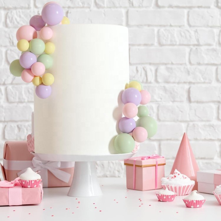 Colorful Mini Balloons Foam Balls Cake Picks Cake Topper Balls Cake Decorations for Wedding Party Birthday Supplies