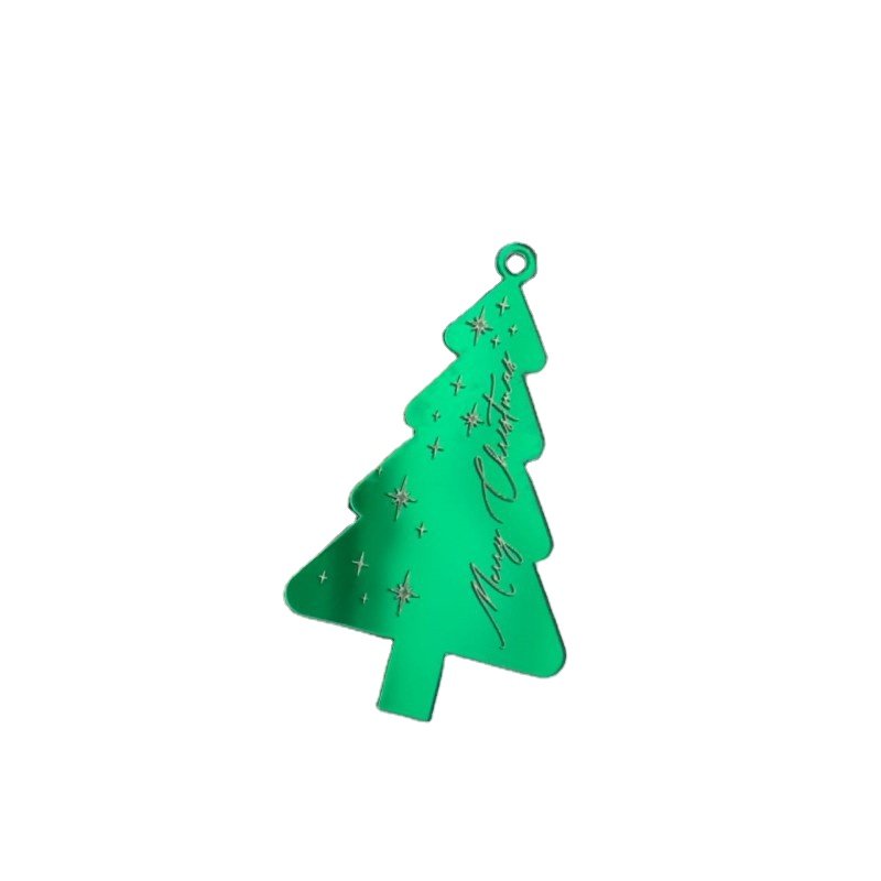 Merry Christmas Acrylic Cake Side Decorating Supplies 7cm Gold, Silver, Rose Gold, Red Christmas Tree Cupcake Toppers Wholesale