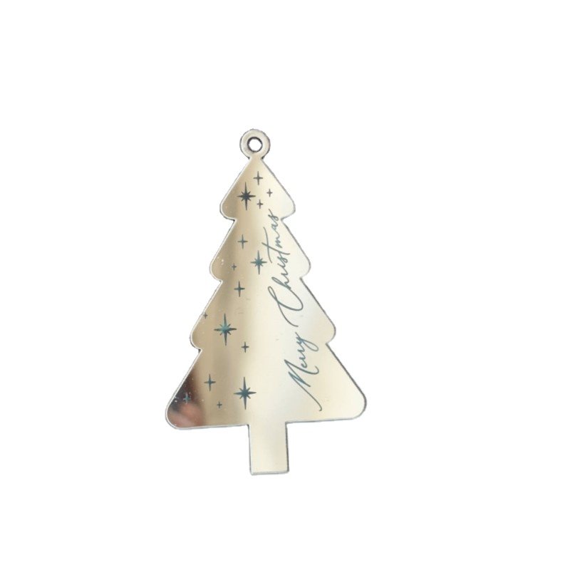 Merry Christmas Acrylic Cake Side Decorating Supplies 7cm Gold, Silver, Rose Gold, Red Christmas Tree Cupcake Toppers Wholesale