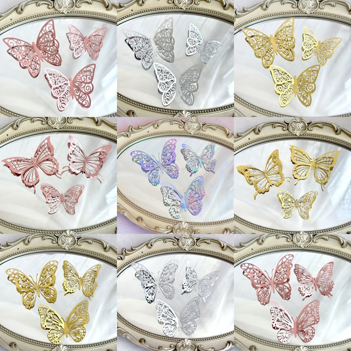 Hot Selling Hollow 3D Butterfly Background Wall Decoration happy birthday cake decoration Bouquet butterflies Cake Toppers