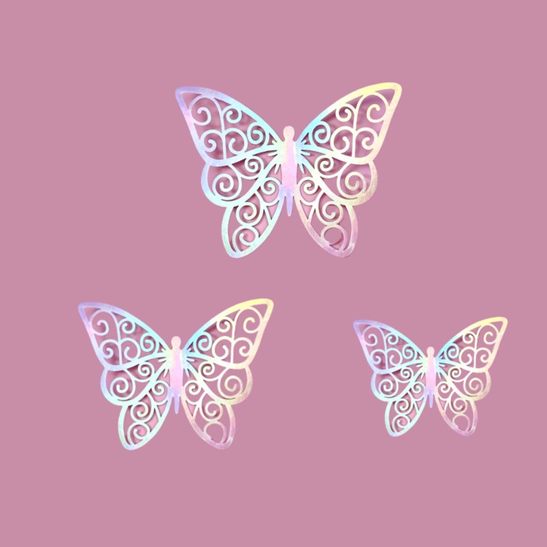 Hot Selling Hollow 3D Butterfly Background Wall Decoration happy birthday cake decoration Bouquet butterflies Cake Toppers