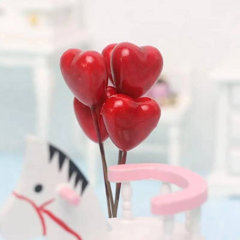Mini Colorful Balls Cake Topper 20pcs 3D Heart Shape Cake Topper Gold Silver Pink Love cake ball Valentine's Day Cupcake Flag
