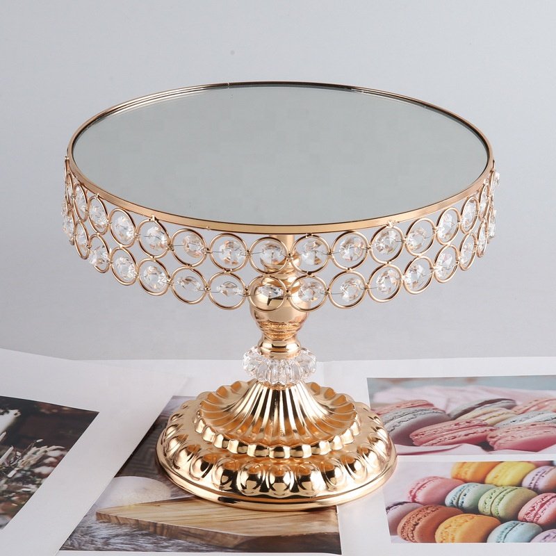 Wedding Hotel Decoration Crystal Dessert Plate Cake Table Wedding Scene Restaurant Metal Cake Stand Set